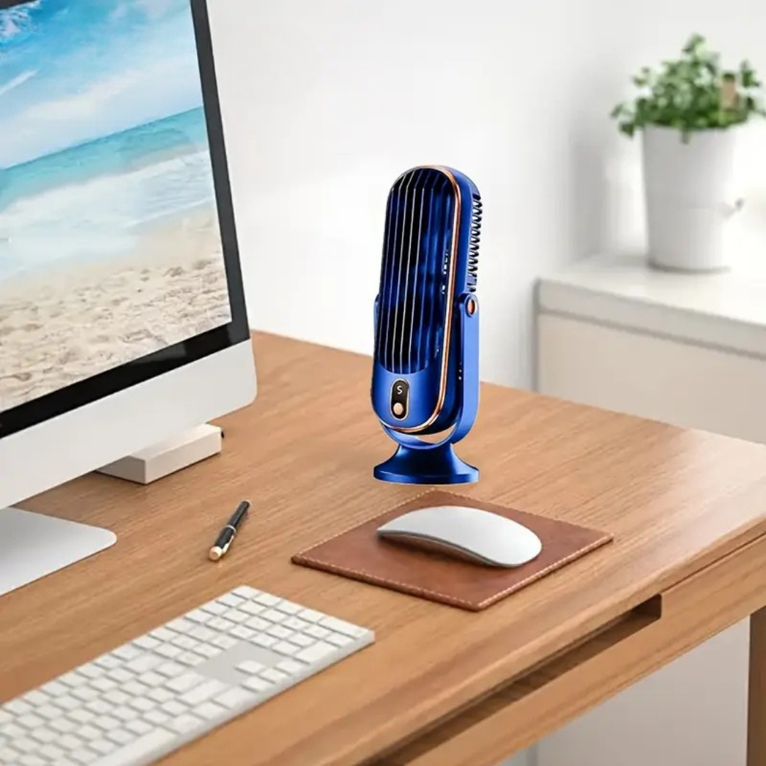 ™Kariz | מאוורר שולחני שקט במיוחד – קומפקטי, נטען ב-USB לקירור אוויר
