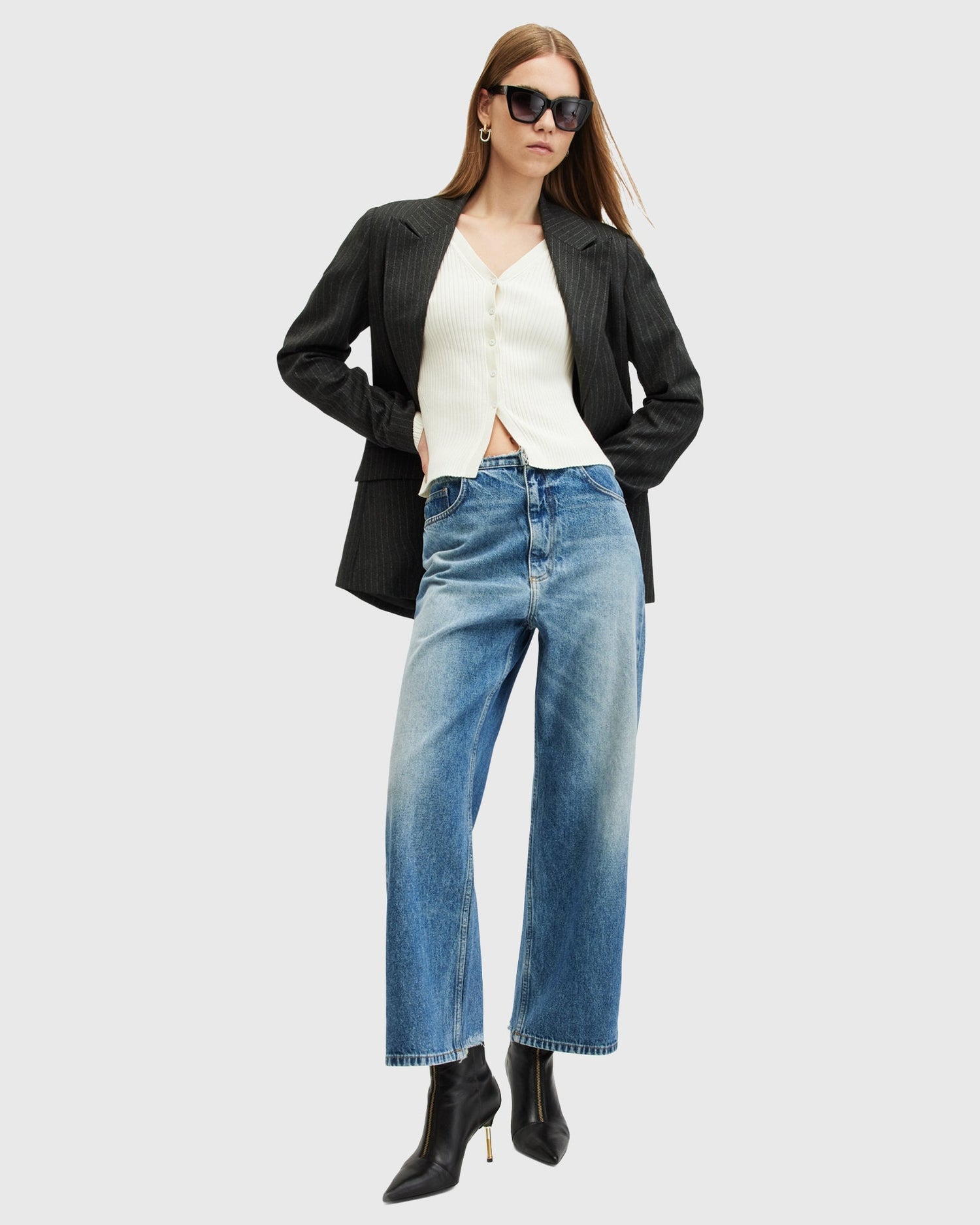 ג'ינס ארוך לנשים Blake Frayed Cropped