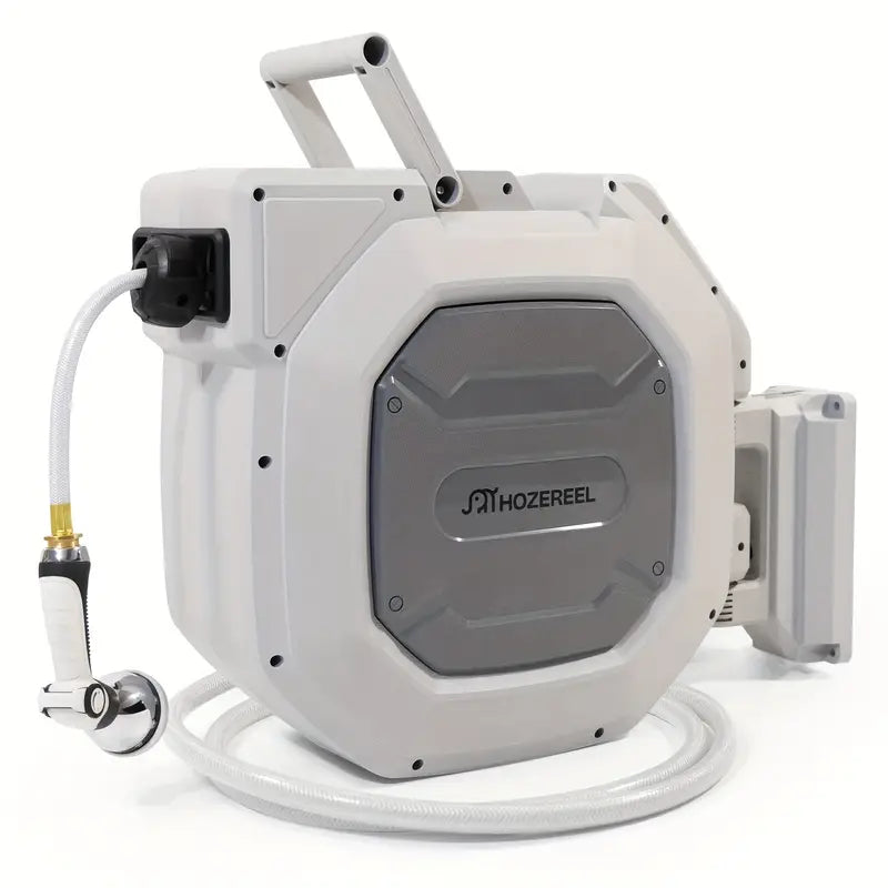 ™Hydrava | גלגל צינור גן אוטומטי – החזרה עצמית, אורך ניתן לנעילה ואחסון סגור