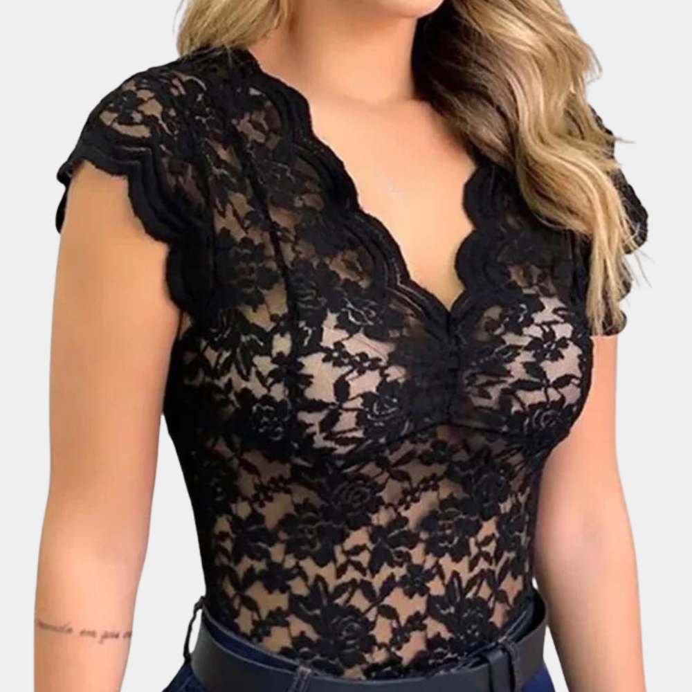 Zomerse trendy kanten blouse voor dames