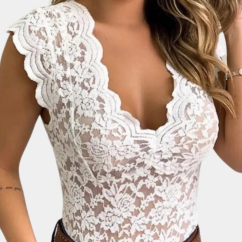 Zomerse trendy kanten blouse voor dames
