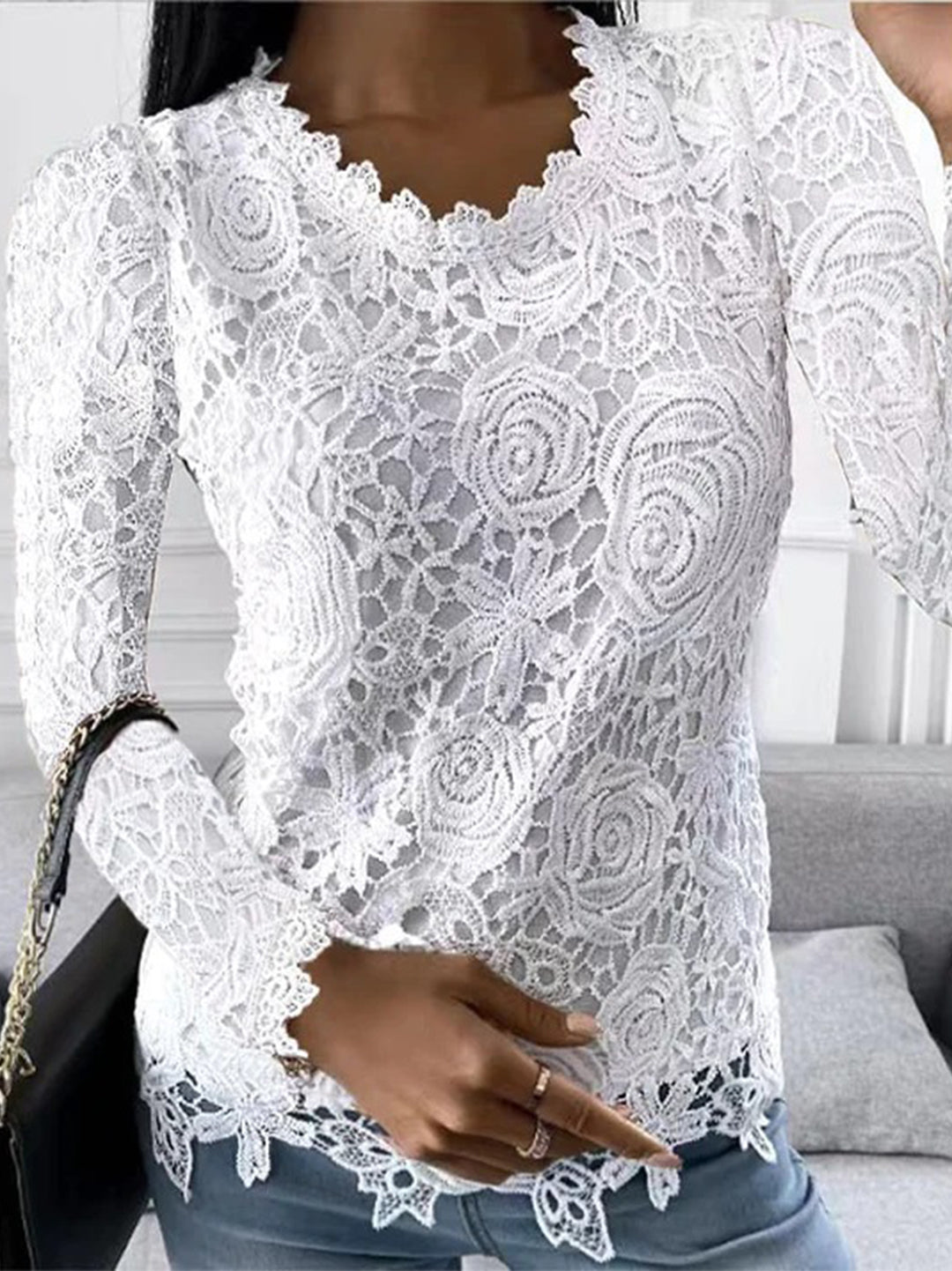 Ellie - Lange top met lange mouw voor dames - Zomerse stijl
