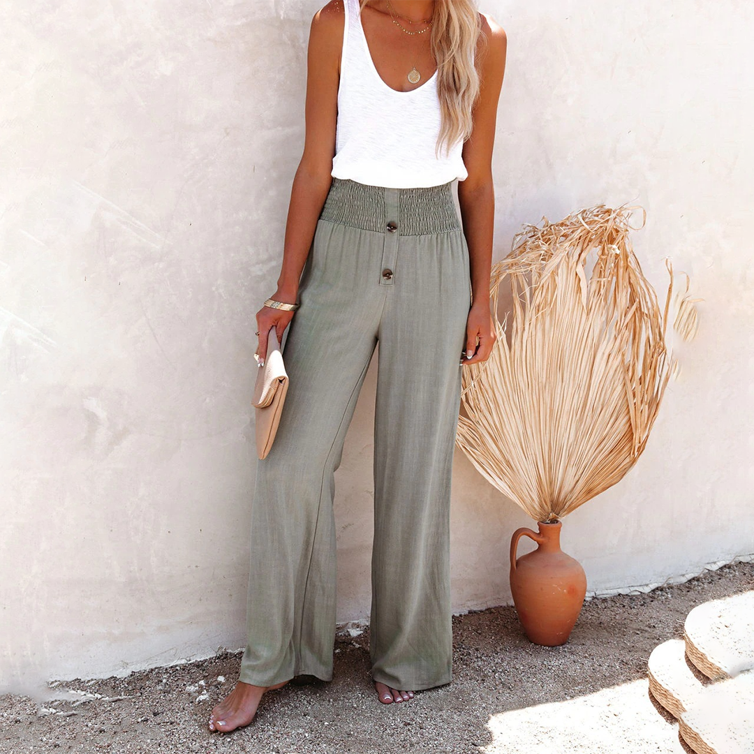 HILLA - Hoge taille losse zomerbroek